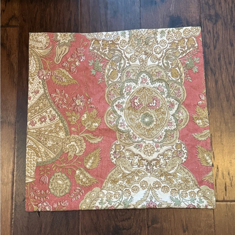 Pottery Barn Paisley 20” Square Pillow Cover - Medallion Floral Scroll Rose